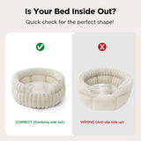 Cat Bed Plush Cat Bed Round Cat Bed Cat Furniture Cat Comfort Pet Supplies - Beige / 23in