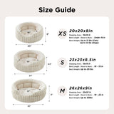 Cat Bed Plush Cat Bed Round Cat Bed Cat Furniture Cat Comfort Pet Supplies - Beige / 26in