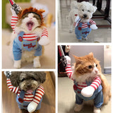 Pet Deadly Doll Dog Costume, Cosplay Halloween Christmas Funny Clothes Party Costume for Small Medium and Large Dogs - Blue - Size S In Australia - Darrahopens