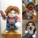 Pet Deadly Doll Dog Costume, Cosplay Halloween Christmas Funny Clothes Party Costume for Small Medium and Large Dogs - Blue - Size XL In Australia - Darrahopens