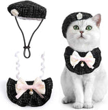 Cat Beret Cat Headscarf Pet Outfit Cat Accessories Halloween Pet Costume - Black In Australia - Darrahopens