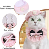 Cat Beret Cat Headscarf Pet Outfit Cat Accessories Halloween Pet Costume - Black