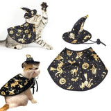 Pet Halloween Costumes Dogs Cats Halloween Witch Pet Costume Cape Hat Halloween Vampire Cloak Wizard Cats Cosplay Clothes Apparel for Small Dogs Cats Halloween Party Decorations - Black - Size L In Australia - Darrahopens