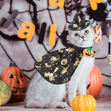Pet Halloween Costumes Dogs Cats Halloween Witch Pet Costume Cape Hat Halloween Vampire Cloak Wizard Cats Cosplay Clothes Apparel for Small Dogs Cats Halloween Party Decorations - Black - Size S In Australia - Darrahopens
