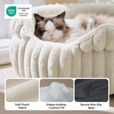 Cat Bed Fluffy Cat Bed Round Cat Bed Cat Furniture Cat Comfort Machine Washable - White - Size 26in