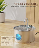 Cat Water Fountain Stainless Steel Cat Fountain Cat Hydration Cat Drinking
