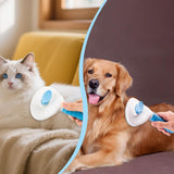 Self-Cleaning Pet Brush Pet Grooming Brush Remove Loose Undercoat Pet Massage - Blue - Size 7.7in