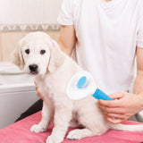 Self-Cleaning Pet Brush Pet Grooming Brush Remove Loose Undercoat Pet Massage - Pink - Size 7.7in