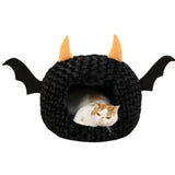 Funny Cat Bed Halloween Large Cat Cave Nest Warm Cute Kitten Bed Mattress Cartoon Ultra Soft Plush Removable Cushion In Australia - Darrahopens