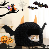 Funny Cat Bed Halloween Large Cat Cave Nest Warm Cute Kitten Bed Mattress Cartoon Ultra Soft Plush Removable Cushion In Australia - Darrahopens