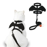 Cat Harness and Leash with Bat Wings, Escape Proof Leash | Halloween Costumes, Thickened Polyester Fabric, Lightweight Felt, Adjustable Vest, Easy Control, for Small Dogs Cats Rabbits - Black - Size M In Australia - Darrahopens