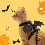 Cat Harness and Leash with Bat Wings, Escape Proof Leash | Halloween Costumes, Thickened Polyester Fabric, Lightweight Felt, Adjustable Vest, Easy Control, for Small Dogs Cats Rabbits - Black - Size M In Australia - Darrahopens