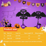 Cat Harness and Leash with Bat Wings, Escape Proof Leash | Halloween Costumes, Thickened Polyester Fabric, Lightweight Felt, Adjustable Vest, Easy Control, for Small Dogs Cats Rabbits - Black - Size M In Australia - Darrahopens