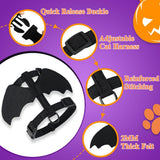 Cat Harness and Leash with Bat Wings, Escape Proof Leash | Halloween Costumes, Thickened Polyester Fabric, Lightweight Felt, Adjustable Vest, Easy Control, for Small Dogs Cats Rabbits - Black - Size S