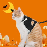 Cat Harness and Leash with Bat Wings, Escape Proof Leash | Halloween Costumes, Thickened Polyester Fabric, Lightweight Felt, Adjustable Vest, Easy Control, for Small Dogs Cats Rabbits - Black - Size S
