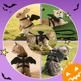 Cat Harness and Leash with Bat Wings, Escape Proof Leash | Halloween Costumes, Thickened Polyester Fabric, Lightweight Felt, Adjustable Vest, Easy Control, for Small Dogs Cats Rabbits - Black - Size S