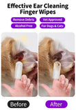 Ear Cleaner Finger Wipes for Dogs & Cats,50 Counts Pet Ear Wipes,Pet Ear Cleaner Finger Wipes to Remove Wax, Dirt, Relieve Ear Itching & Inflammation for Dogs & Cats