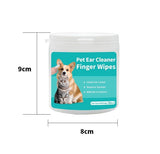 Ear Cleaner Finger Wipes for Dogs & Cats,50 Counts Pet Ear Wipes,Pet Ear Cleaner Finger Wipes to Remove Wax, Dirt, Relieve Ear Itching & Inflammation for Dogs & Cats