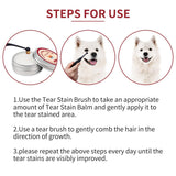 2 PackNatural Tear Stain Remover Balm for Dogs & Cats – Gentle & Effective Eye Care, Prevents Tear Stains & Reduces Redness, Safe & Non-Irritating Formula with Professional Brush, 1 oz - White - Size In Australia - Darrahopens