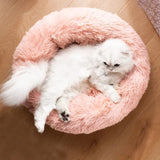 Cat Bed Fluffy Cat Bed Round Cat Bed Cat Furniture Cat Comfort Cat Sleeping Bed - Dark Brown / 20in