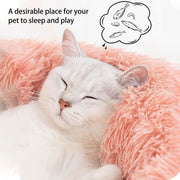 Cat Bed Fluffy Cat Bed Round Cat Bed Cat Furniture Cat Comfort Cat Sleeping Bed - Green / 20in