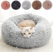 Cat Bed Fluffy Cat Bed Round Cat Bed Cat Furniture Cat Comfort Cat Sleeping Bed - Light Gray / 24in In Australia - Darrahopens