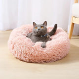 Cat Bed Fluffy Cat Bed Round Cat Bed Cat Furniture Cat Comfort Cat Sleeping Bed - Pink / 24in In Australia - Darrahopens