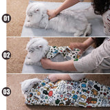 Cat Grooming Wrap Cat Nail Clipping Cat Grooming Supplies Cat Care Anti-Scratch - Multi-color - Size 35.5 In Australia - Darrahopens