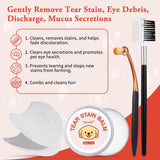 Tear Stain Remover Kit for Dogs & Cats with Tear Stain Comb, Tear Stain Balm, Eye Cotton Pads, Pro Powder Brush Gently Remove Tear Stain, Eye Debris, Discharge, Mucus Secretions In Australia - Darrahopens