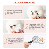 Tear Stain Remover Kit for Dogs & Cats with Tear Stain Comb, Tear Stain Balm, Eye Cotton Pads, Pro Powder Brush Gently Remove Tear Stain, Eye Debris, Discharge, Mucus Secretions In Australia - Darrahopens