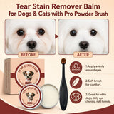 2 Pcs Tear Stain Remover Balm for Dogs & Cats with Pro Powder Brush, Gently Removes Eye Gunk & Stains – Great for White Dogs, Daily Eye Cleaning, Mild Formula In Australia - Darrahopens