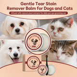 2 Pcs Tear Stain Remover Balm for Dogs & Cats with Pro Powder Brush, Gently Removes Eye Gunk & Stains – Great for White Dogs, Daily Eye Cleaning, Mild Formula