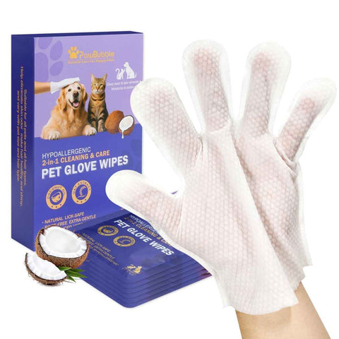 Pack of 3 Hypoallergenic Pet Wipes Natural Pet Cleaning Wipes Dog And Cat Grooming Gloves In Australia - Darrahopens