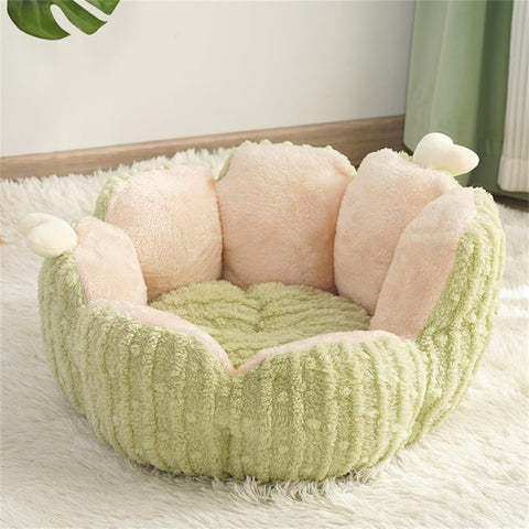 Cactus Cat Beds for Indoor Cute Cactus Fluffy Puppy Bed Squishmall Pet Bed with Removable & Washable Cushion Pillow Cat House Bed Warm Sleeping Bed for Cats Small Dogs - Green - Size 45cm In Australia - Darrahopens
