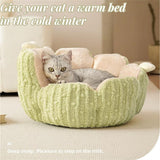 Cactus Cat Beds for Indoor Cute Cactus Fluffy Puppy Bed Squishmall Pet Bed with Removable & Washable Cushion Pillow Cat House Bed Warm Sleeping Bed for Cats Small Dogs - Green - Size 45cm