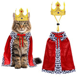 Cat Halloween Costume Cat King Costume Red Cape For Cat Gold Crown For Cat Dog Pet In Australia - Darrahopens