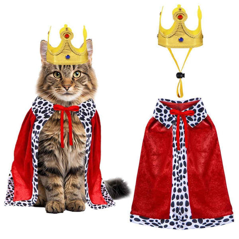 Cat Halloween Costume Cat King Costume Red Cape For Cat Gold Crown For Cat Dog Pet In Australia - Darrahopens