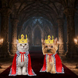 Cat Halloween Costume Cat King Costume Red Cape For Cat Gold Crown For Cat Dog Pet In Australia - Darrahopens