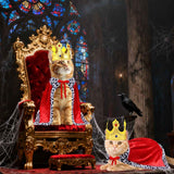 Cat Halloween Costume Cat King Costume Red Cape For Cat Gold Crown For Cat Dog Pet In Australia - Darrahopens