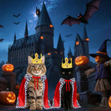 Cat Halloween Costume Cat King Costume Red Cape For Cat Gold Crown For Cat Dog Pet In Australia - Darrahopens