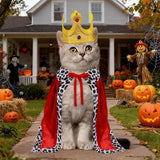 Cat Halloween Costume Cat King Costume Red Cape For Cat Gold Crown For Cat Dog Pet In Australia - Darrahopens