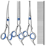 Dog Grooming Scissors Cat Grooming Scissors 4-In-1 Grooming Set Pet Grooming - Blue In Australia - Darrahopens