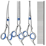 Dog Grooming Scissors Cat Grooming Scissors 4-In-1 Grooming Set Pet Grooming - Red