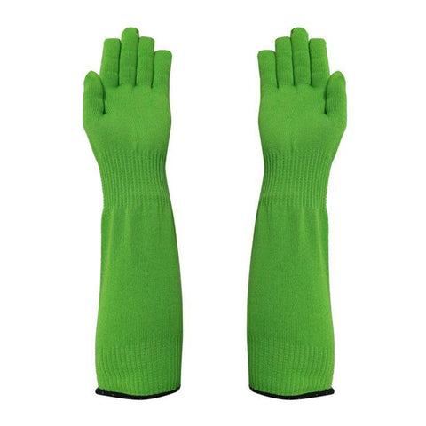 Cat Grooming Gloves Pet Handling Gloves Anti-Scratch Gloves Cat Nail Trimming - Green - Size 15.7in In Australia - Darrahopens
