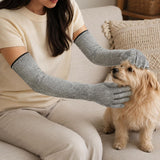 Cat Grooming Gloves Pet Handling Gloves Anti-Scratch Gloves Cat Nail Trimming - Green - Size 15.7in In Australia - Darrahopens