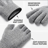 Cat Grooming Gloves Pet Handling Gloves Anti-Scratch Gloves Cat Nail Trimming - Gray - Size 15.7in