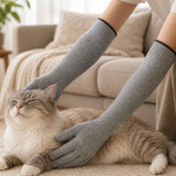 Cat Grooming Gloves Pet Handling Gloves Anti-Scratch Gloves Cat Nail Trimming - Red - Size 15.7in In Australia - Darrahopens