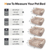Dog Beds -Cute Cat Beds for Indoor Cats Calming Pet Beds, Rectangle Orthopedic Cuddle Puppy Bed with Jacquard Shaggy Plush & Anti Slip Bottom - Brown - Size XL