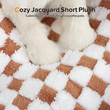 Dog Beds -Cute Cat Beds for Indoor Cats Calming Pet Beds, Rectangle Orthopedic Cuddle Puppy Bed with Jacquard Shaggy Plush & Anti Slip Bottom - Gray - Size S