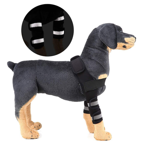 Dog Canine Shoulder Brace with Reflective Stripes Front Leg Elbow Protector for Arthritis Recovery Wounds Healing Prevents Injuries Sprains, Neoprene Sport Protect Joint Wrap - Black - Size L